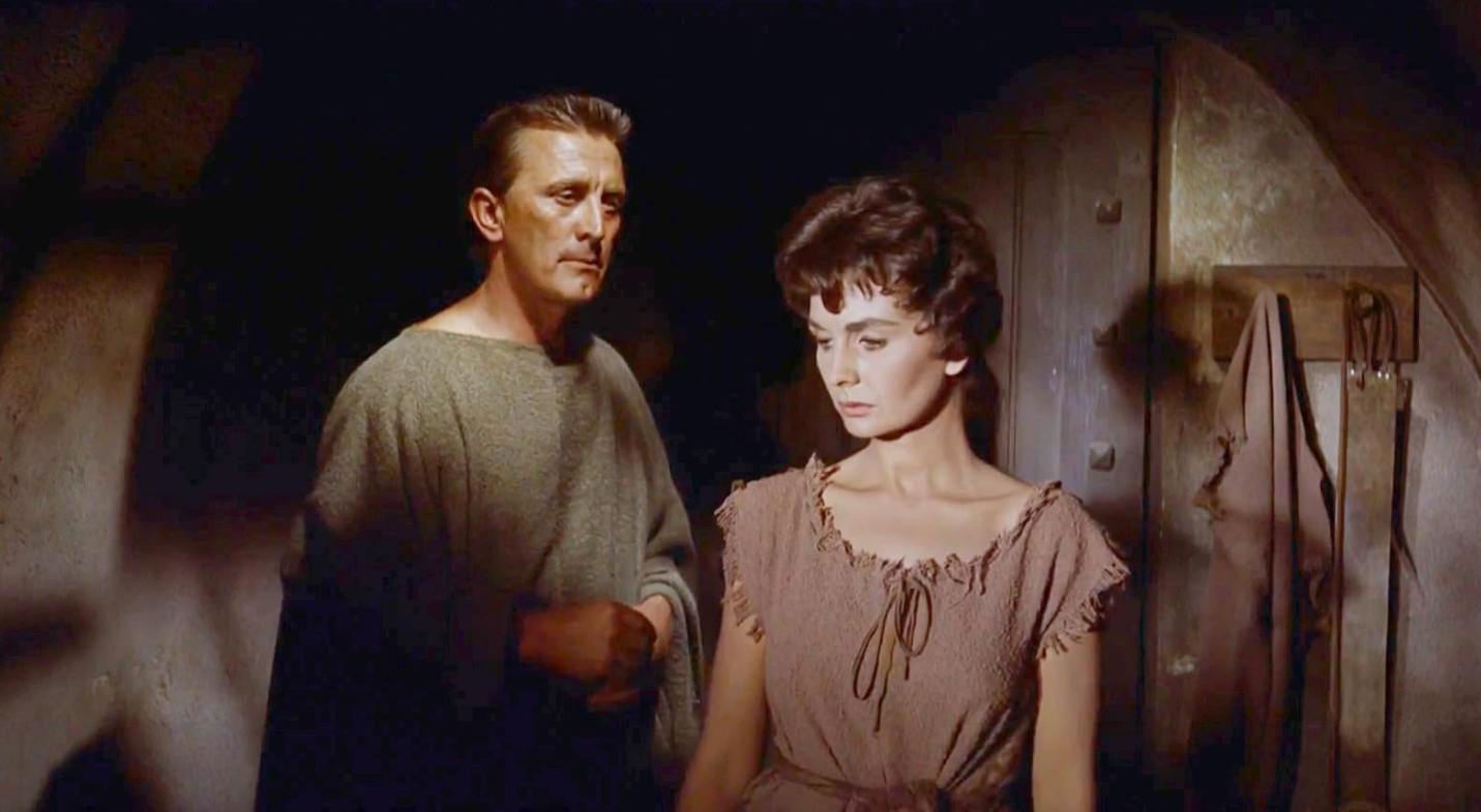 Kirk Douglas and Jean Simmons in Spartacus (1960). Image source: IMDb.com